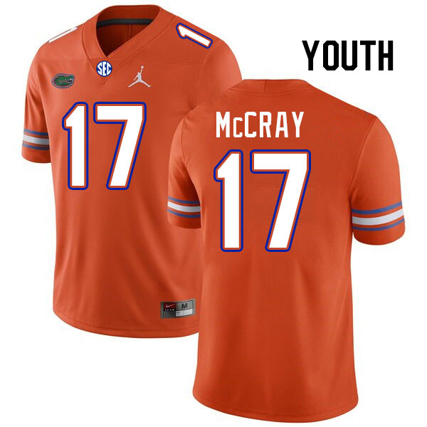 Youth #17 LJ McCray Florida Gators College Football Jerseys Stitched-Orange